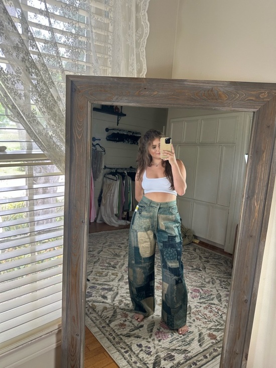 Free People Denim - Free people Illusions Printed Relaxed Jeans